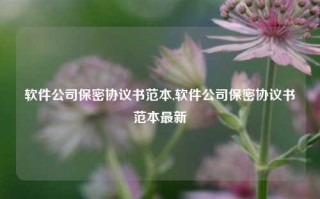 软件公司保密协议书范本,软件公司保密协议书范本最新