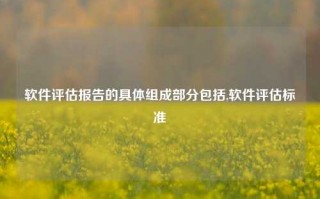 软件评估报告的具体组成部分包括,软件评估标准