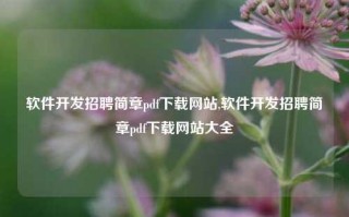 软件开发招聘简章pdf下载网站,软件开发招聘简章pdf下载网站大全