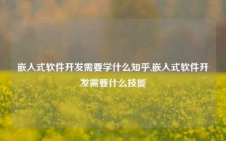 嵌入式软件开发需要学什么知乎,嵌入式软件开发需要什么技能