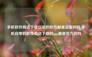 手机软件商店下载安装的软件都是正版的吗,手机自带的软件商店下载的app都是官方的吗