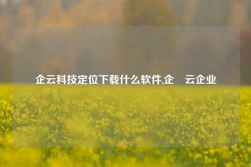 企云科技定位下载什么软件,企翀云企业-第1张图片-连云港禾元网络科技有限公司