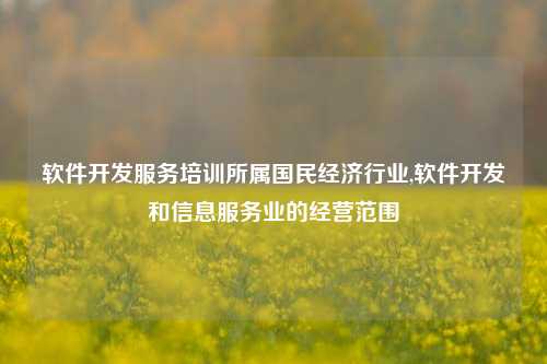 软件开发服务培训所属国民经济行业,软件开发和信息服务业的经营范围-第1张图片-连云港禾元网络科技有限公司