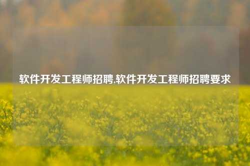 软件开发工程师招聘,软件开发工程师招聘要求-第1张图片-连云港禾元网络科技有限公司