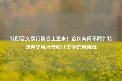 特朗普交易行情卷土重来！这次有何不同？特朗普交易行情或让美债信用降低-第1张图片-连云港禾元网络科技有限公司