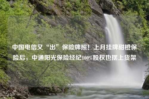 中国电信又“出”保险牌照！上月挂牌甜橙保险后，中通阳光保险经纪100%股权也摆上货架