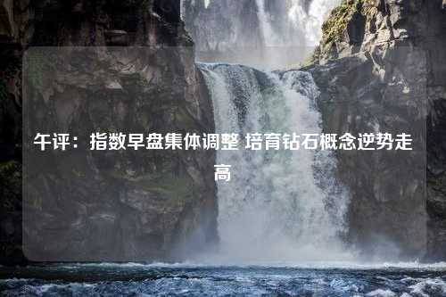 午评：指数早盘集体调整 培育钻石概念逆势走高