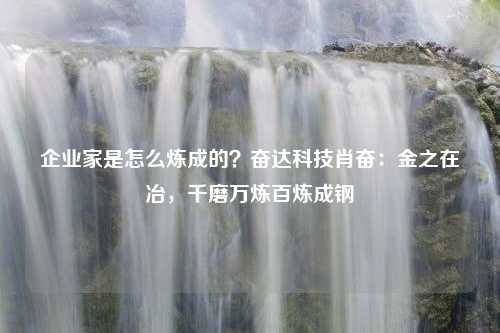 企业家是怎么炼成的？奋达科技肖奋：金之在冶，千磨万炼百炼成钢