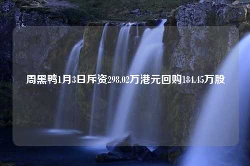 周黑鸭1月3日斥资298.02万港元回购184.45万股