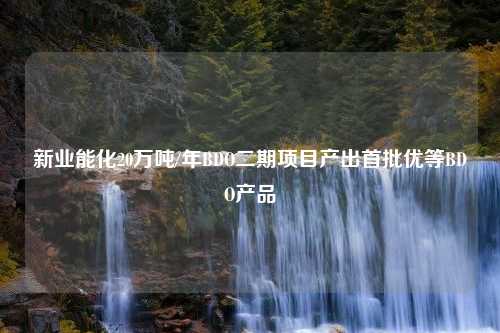 新业能化20万吨/年BDO二期项目产出首批优等BDO产品