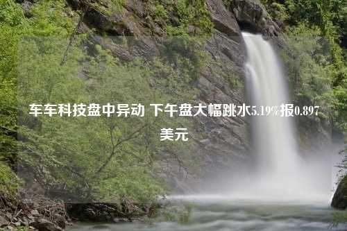 车车科技盘中异动 下午盘大幅跳水5.19%报0.897美元