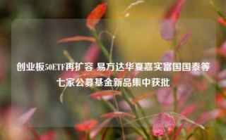 创业板50ETF再扩容 易方达华夏嘉实富国国泰等七家公募基金新品集中获批