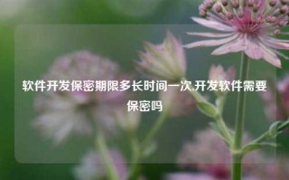 软件开发保密期限多长时间一次,开发软件需要保密吗