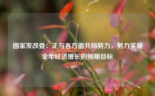 国家发改委：正与各方面共同努力，努力实现全年经济增长的预期目标