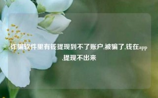 诈骗软件里有钱提现到不了账户,被骗了,钱在app,提现不出来