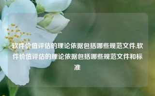 软件价值评估的理论依据包括哪些规范文件,软件价值评估的理论依据包括哪些规范文件和标准