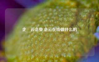 企翀云企业,企云在线做什么的