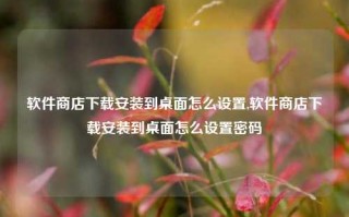 软件商店下载安装到桌面怎么设置,软件商店下载安装到桌面怎么设置密码