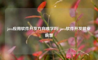 java应用软件开发方向难学吗?,java软件开发就业前景