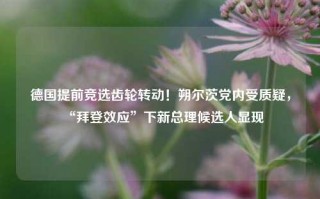 德国提前竞选齿轮转动！朔尔茨党内受质疑，“拜登效应”下新总理候选人显现