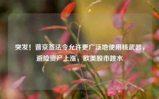 突发！普京签法令允许更广泛地使用核武器，避险资产上涨，欧美股市跳水