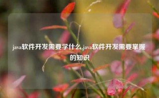 java软件开发需要学什么,java软件开发需要掌握的知识