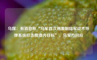 乌媒：有消息称“乌军首次用美制陆军战术导弹系统打击俄境内目标”，乌军方回应