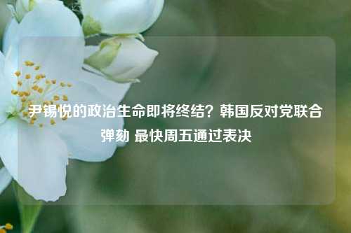 尹锡悦的政治生命即将终结？韩国反对党联合弹劾 最快周五通过表决-第1张图片-连云港禾元网络科技有限公司